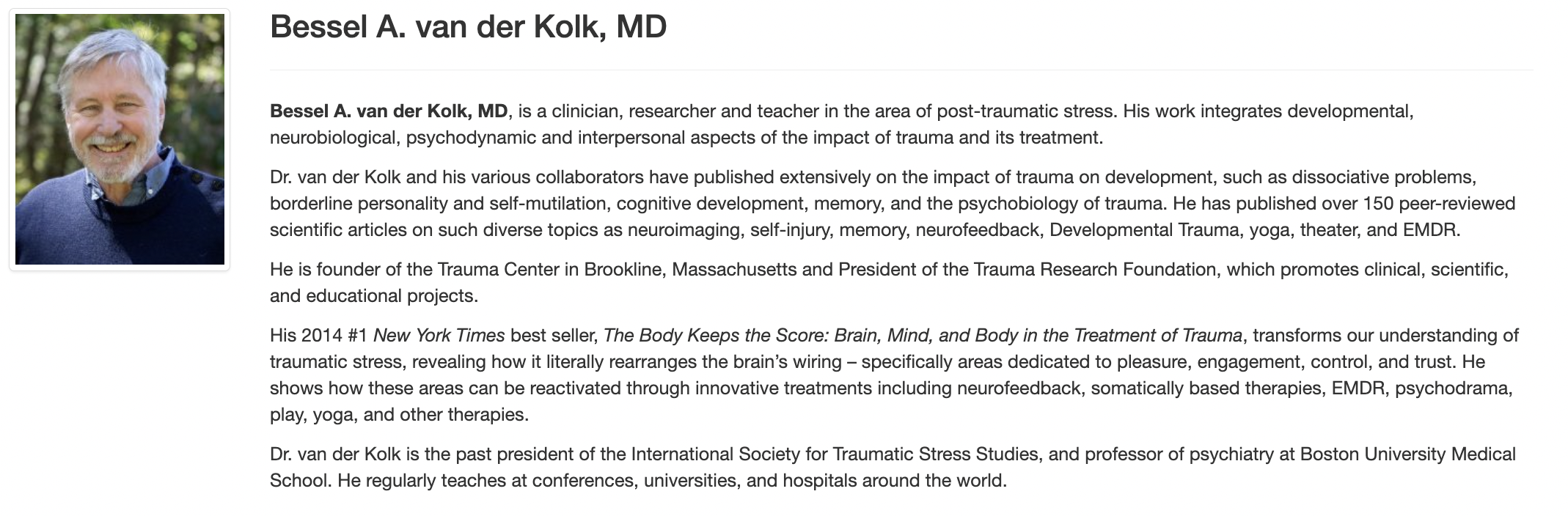 Bessel - 2 day Trauma Conference Nov 2023
